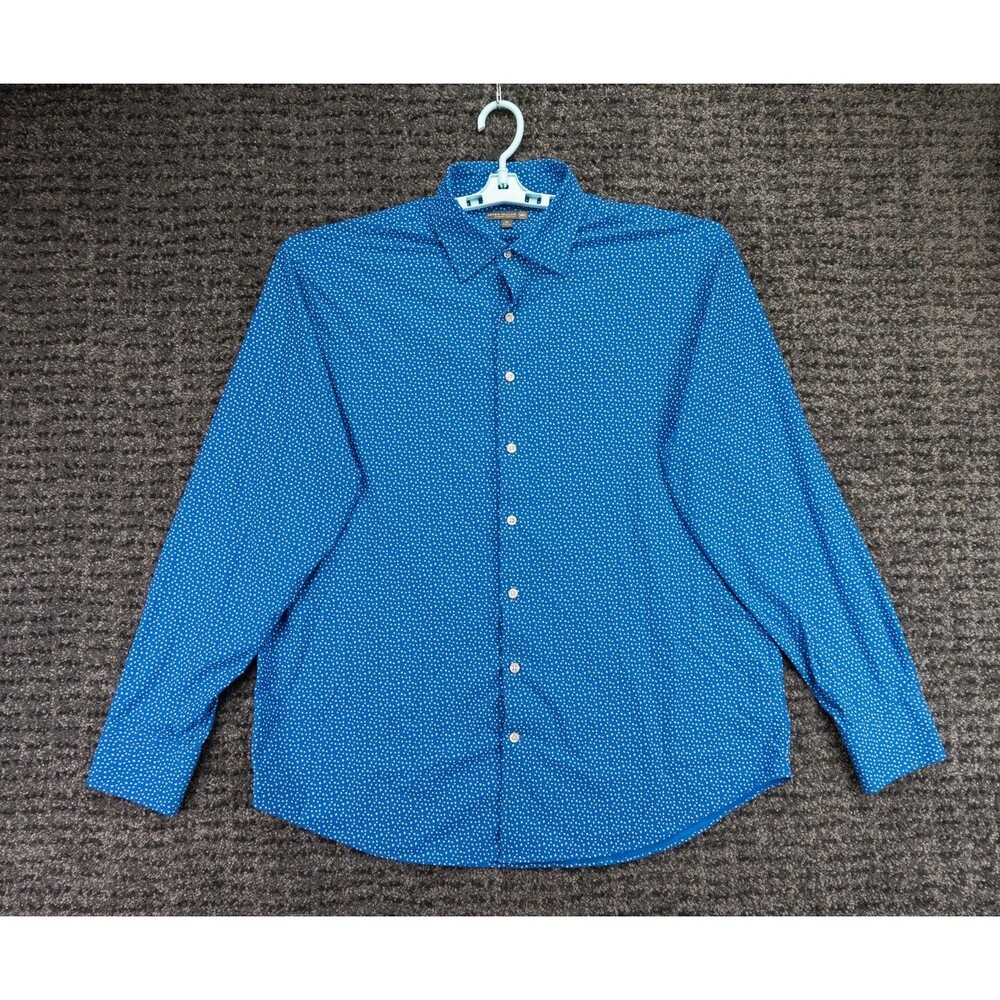 Peter Millar Shirt Mens XL Blue Star Pattern Summer Comfort Performance Golf